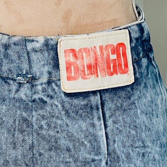 Bongo Contempo Casuals Vintage 80's Heavy Acid Wash High Rise Denim Skirt 27 - Picture 4 of 10